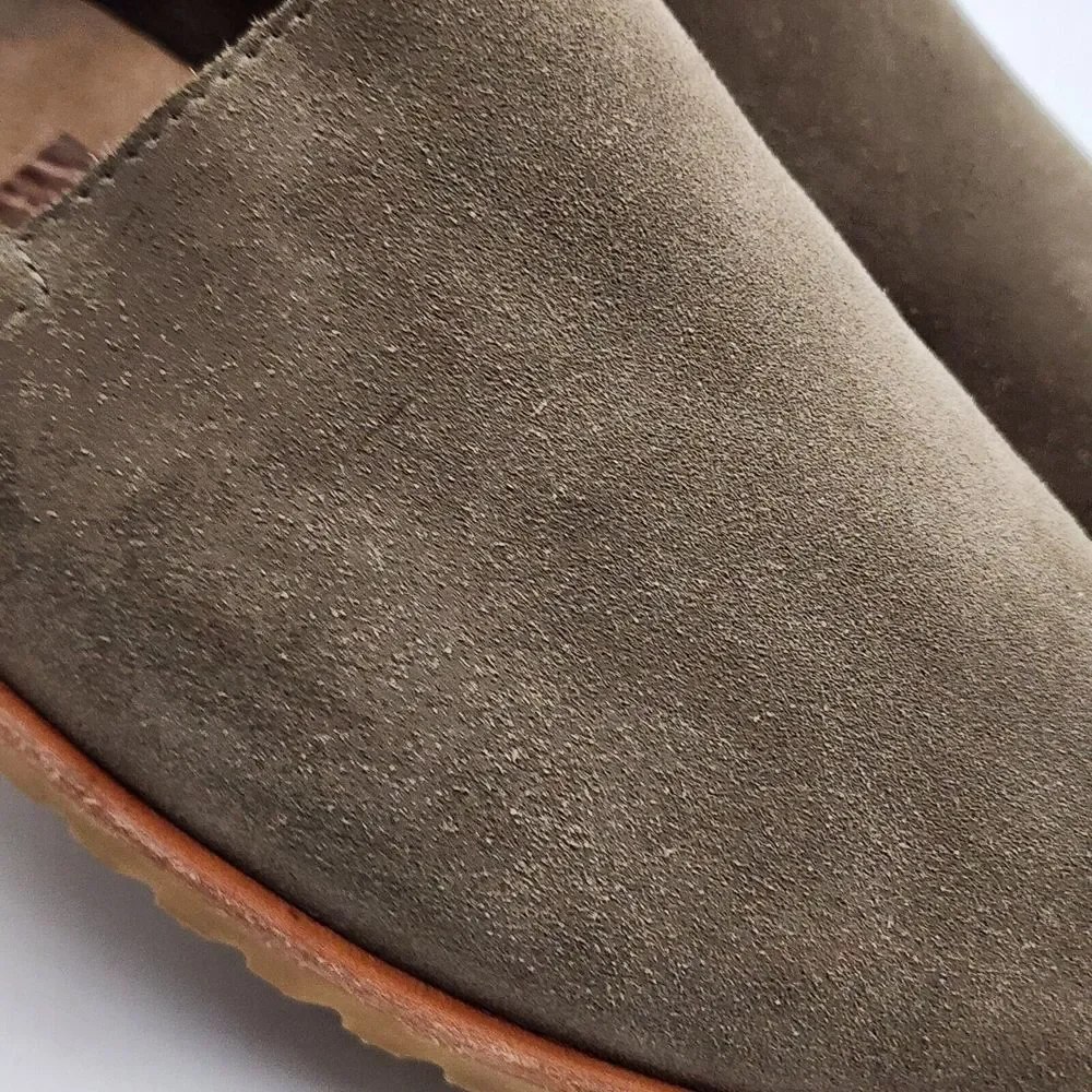 Sorel Ella Green Suede‎ Leather Flat Comfort Slip On Gorpcore Casual Women's 10